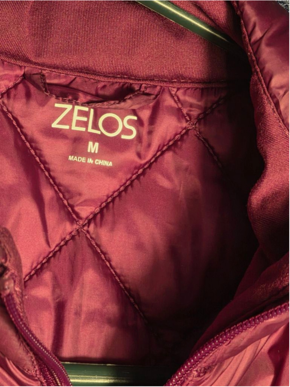 Women's ZELOS Burgundy Quilted Puffer Vest M y2k 90's fall - Picture 3 of 5